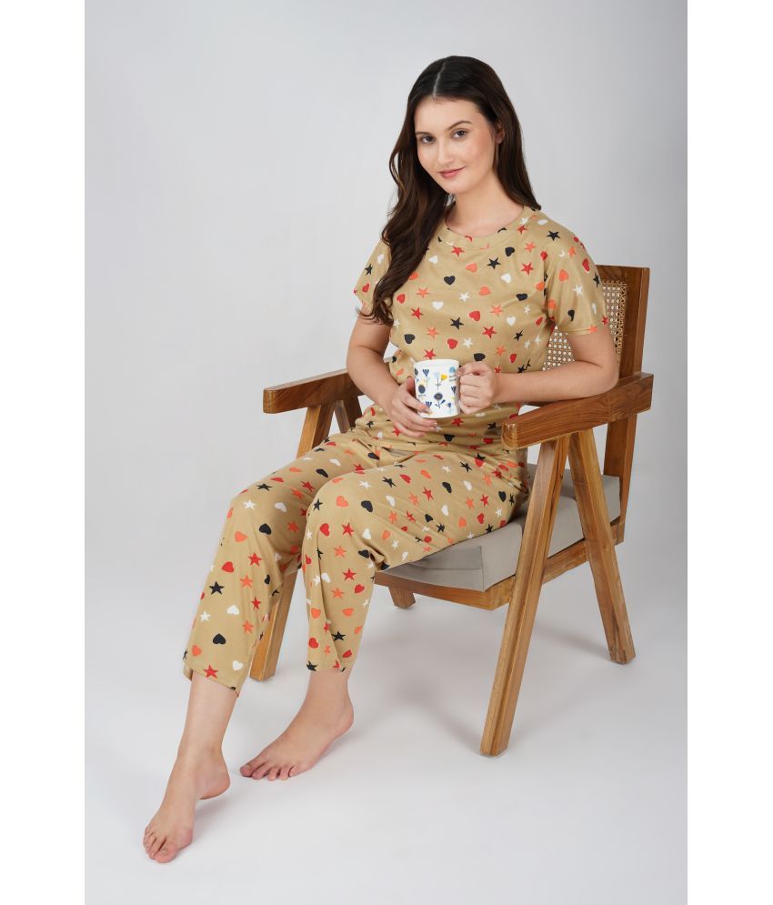     			ASWADAN IMPEX Mustard Hosiery Women's Nightwear Nightsuit Sets ( Pack of 1 )