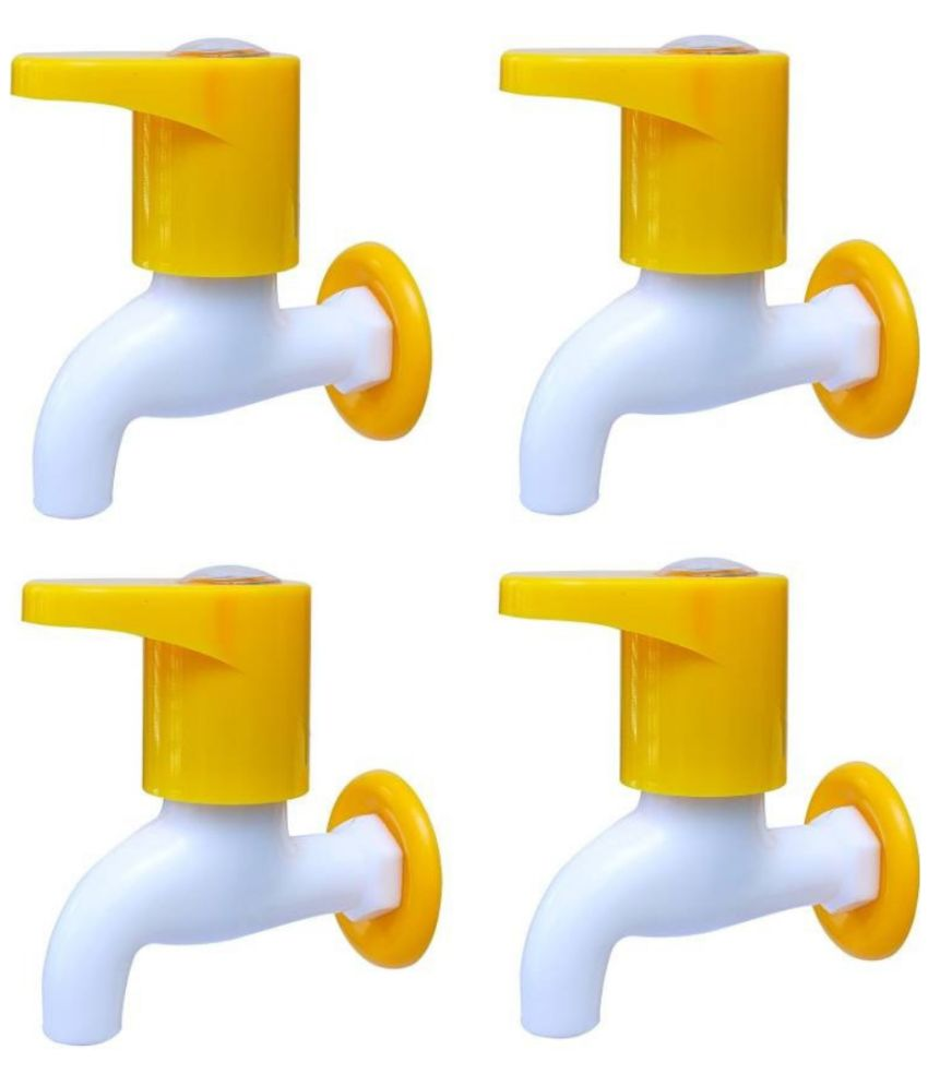     			COSWARE Royal Yellow PVC Bib Cock Tap - 4 PCS Plastic (ABS) Bathroom Tap (Bib Cock)