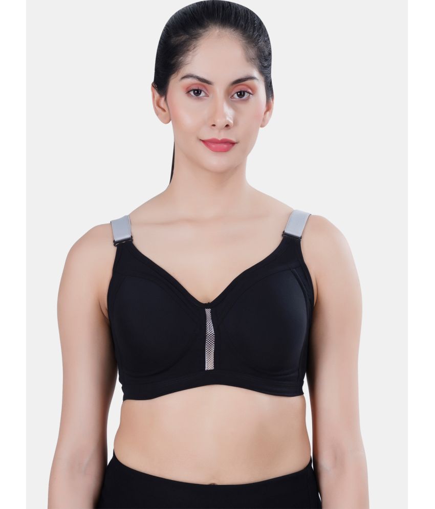     			LACYLUXE Pack of 1 Polyester Lightly Padded Minimizer Bra For Women ( Black )