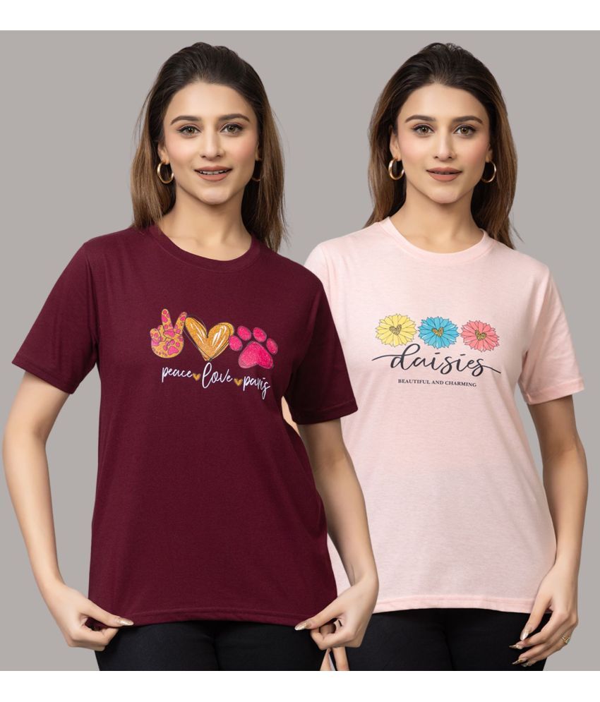     			MISDYNAMIC Pack of 2 Cotton Women's T-Shirt ( Multicolor 6 )