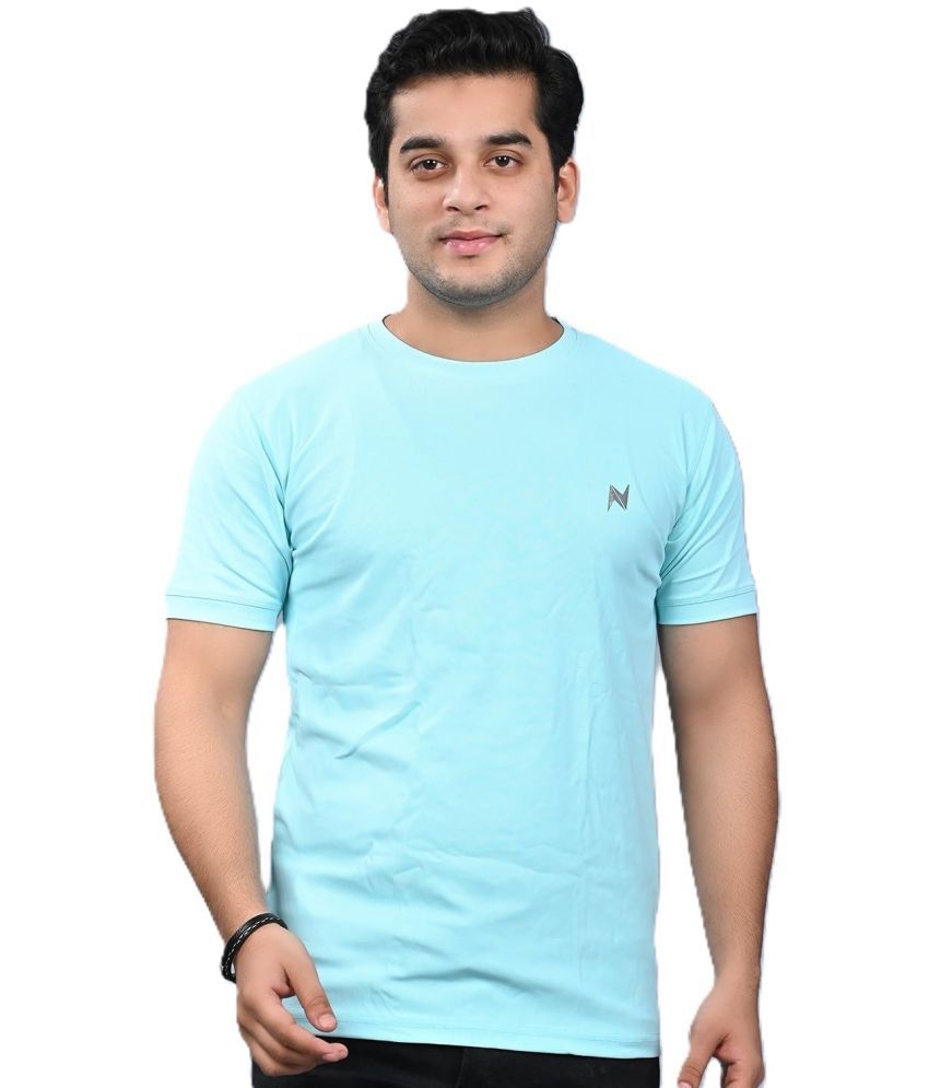     			NEOCARDIN Polyester Regular Fit Solid Half Sleeves Men's Round T-Shirt - Sky Blue ( Pack of 1 )