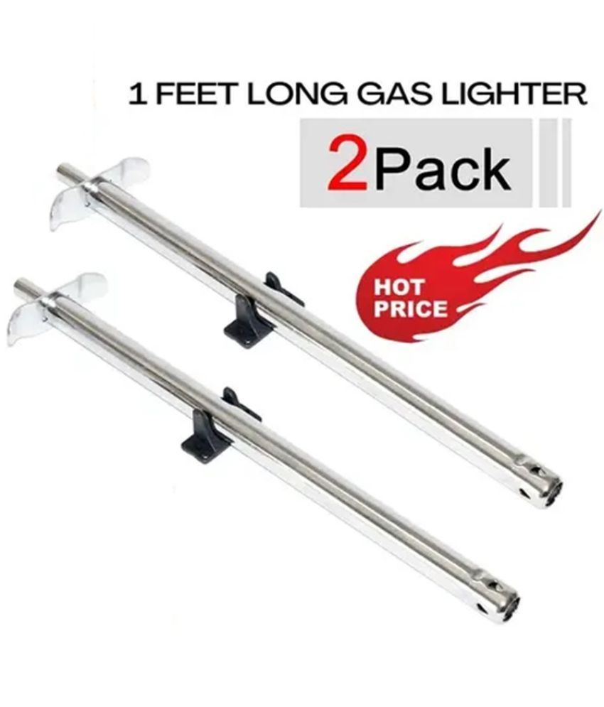     			Stysol Silver Stainless Steel Kitchen Gas Stove Lighter ( Pack of 2 )