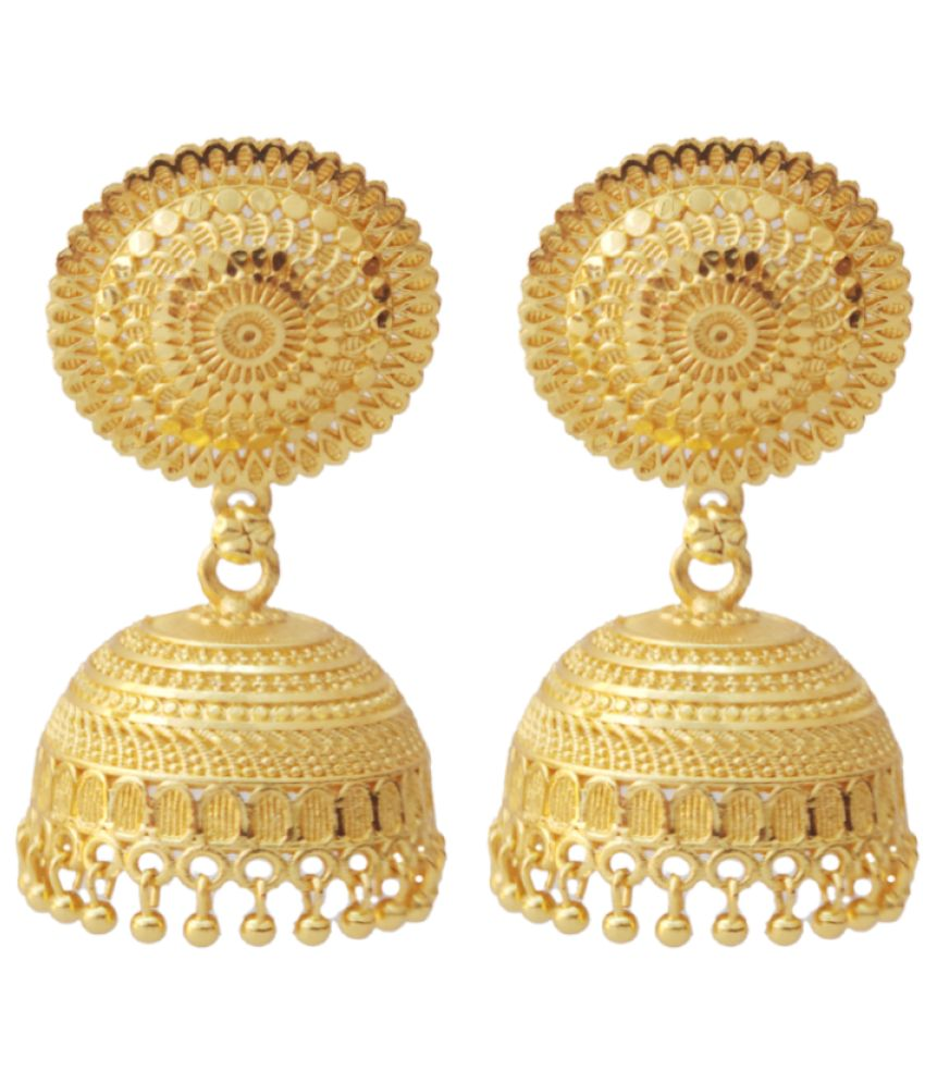     			gilher Golden Jhumki Earrings ( Pack of 1 )