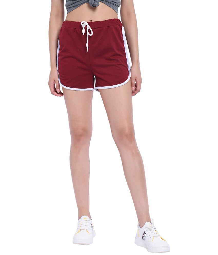     			vivient Cotton Blend Hot Pants - Maroon