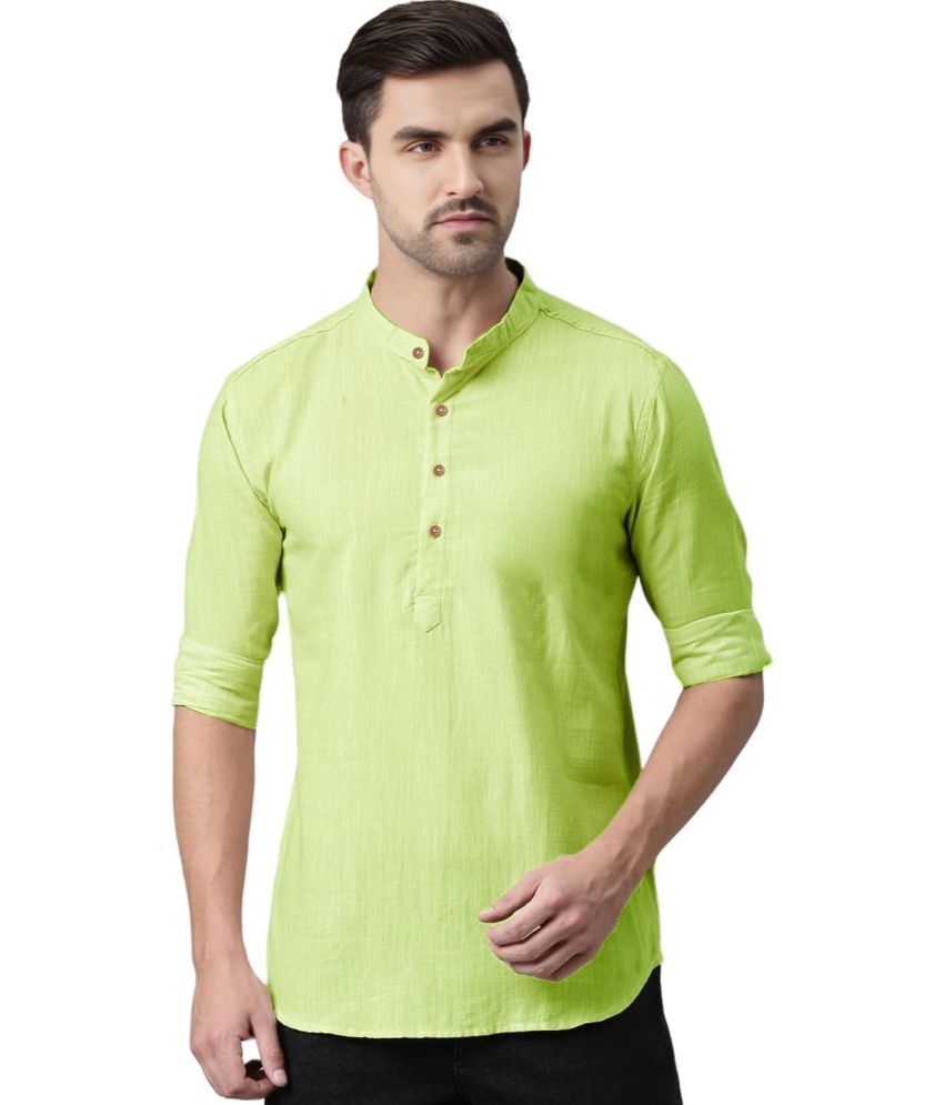     			Vida Loca Sea Green Cotton Men's Shirt Style Kurta ( Pack of 1 )