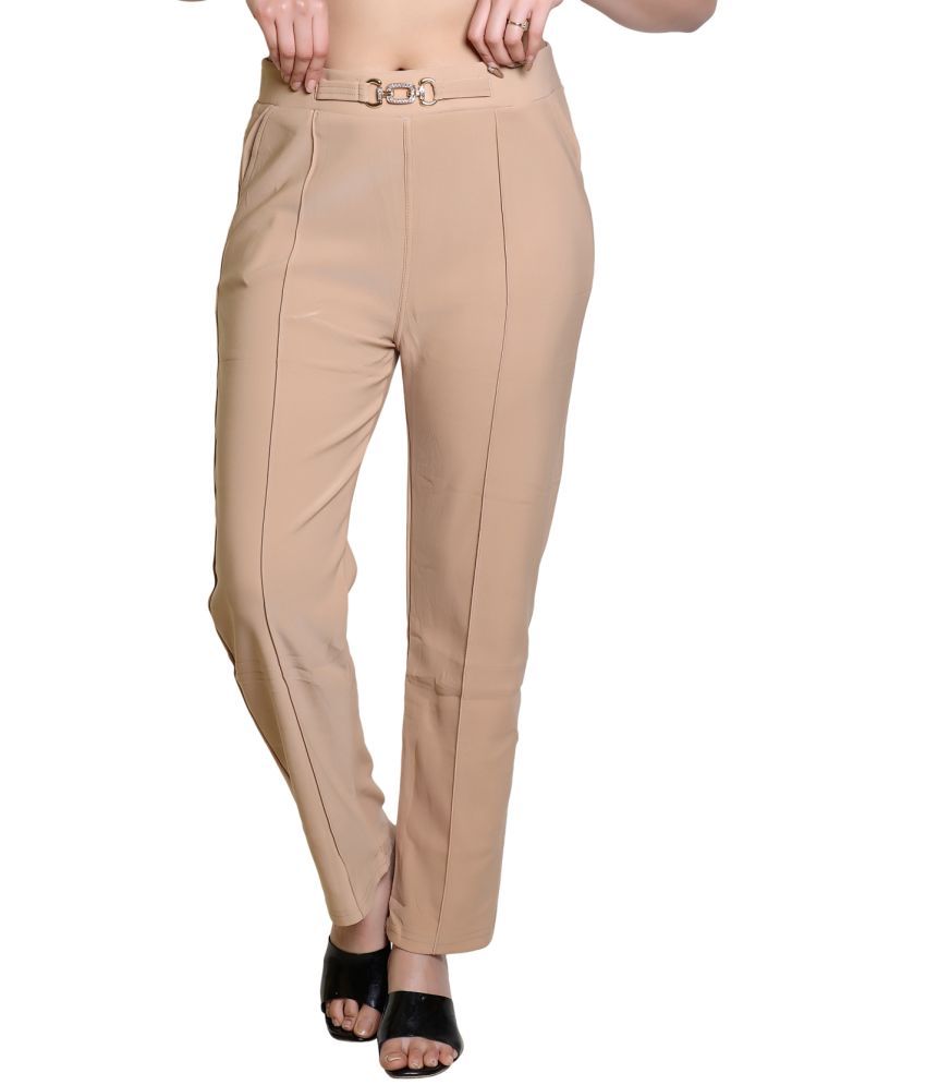     			Whyme Fashion Pack of 1 Nylon Straight Women's Casual Pants ( Nude )