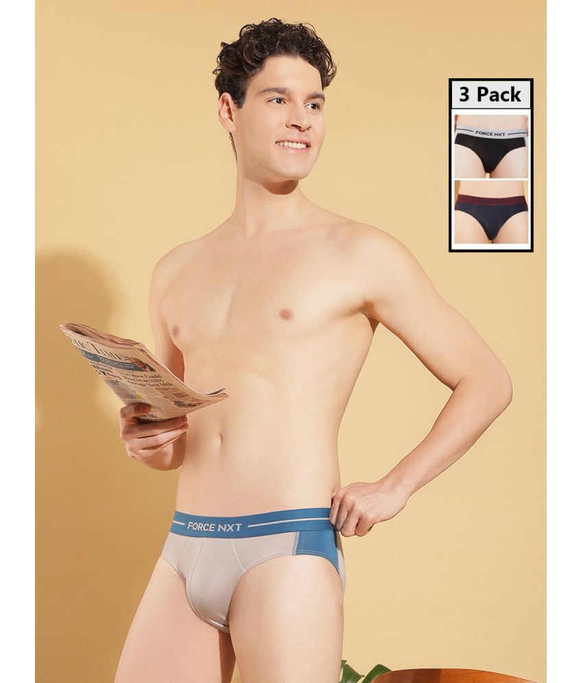     			Force NXT Pack of 3 Cotton Briefs For Men's ( Multicolor10 )