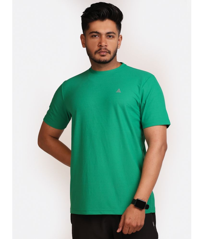     			PROPERSEVEN Polyester Regular Fit Solid Half Sleeves Men's Round T-Shirt - Green ( Pack of 1 )