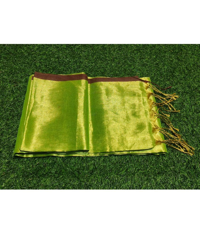     			SARADA HANDLOOM Cotton Solid Saree With Blouse Piece ( Green , Pack of 1 )