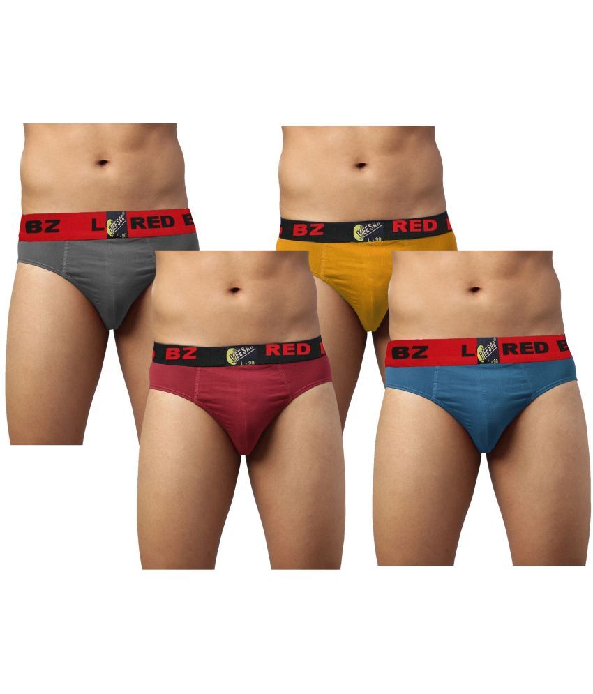     			VEE SAA Pack of 4 Cotton Briefs For Men's ( Multicolor )