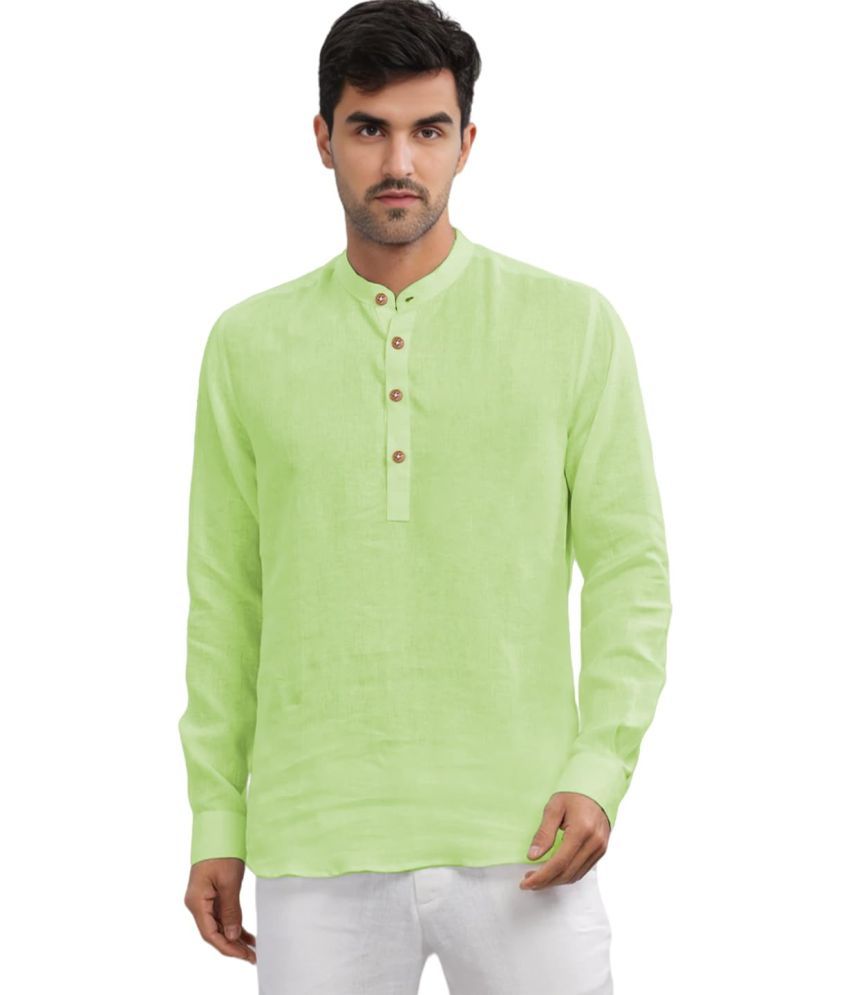     			Vida Loca Sea Green Cotton Men's Shirt Style Kurta ( Pack of 1 )