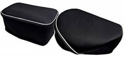     			Classic Seat Cover Black With White Piping For Royal Enfield Classic Split Bike Seat Cover For Royal Enfield Classic, Classic 350, Classic 500 ()