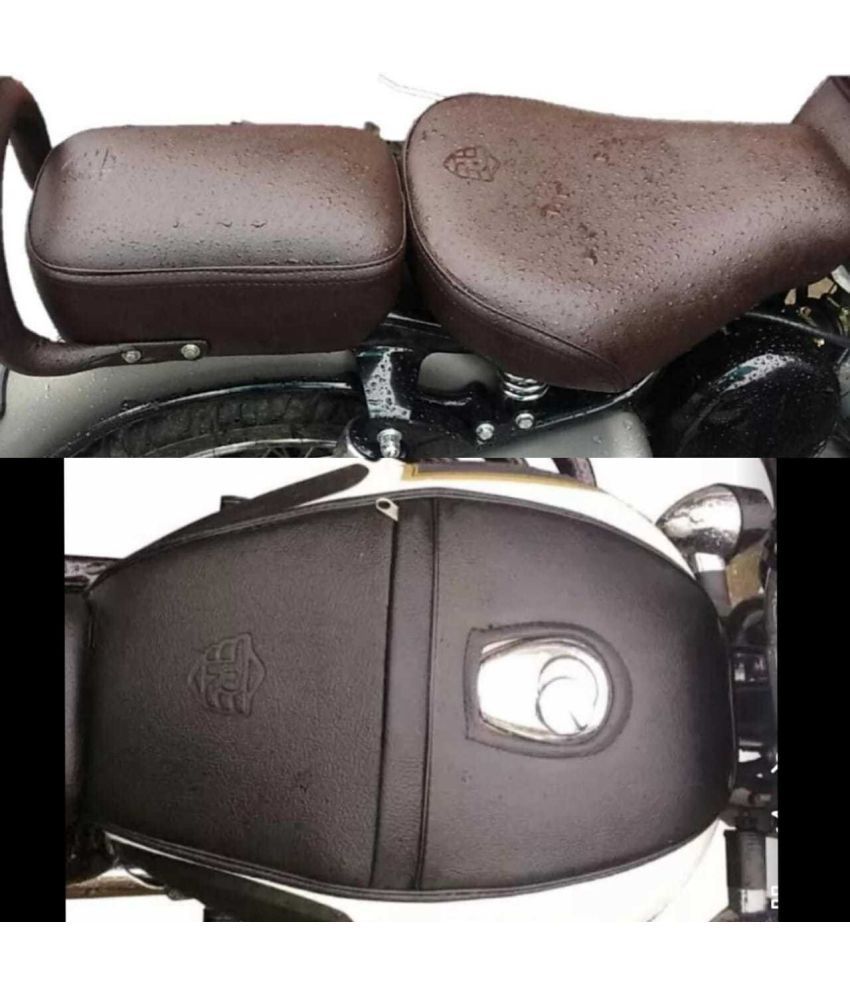     			Fancy Seat Cover Brown With Tank Cover Brown Combo For Royal Enfield Classic Split Bike Seat Cover For Royal Enfield Classic 500, Classic, Classic 350, Classic Chrome, Classic Desert Storm ()