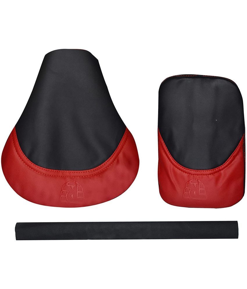     			Pure Bullet Red & Black Color Seat Cover with Back Rest Foam Combo Set for Royal Enfield Classic 350/500cc Split Bike Seat Cover For Royal Enfield Classic, Classic 350 ()