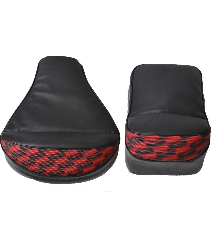     			Seat Cover Black & Red With Tank Cover + Foam Combo For Royal Enfield Classic N Split Bike Seat Cover For Royal Enfield Classic 350, Classic 500, Classic Chrome ()