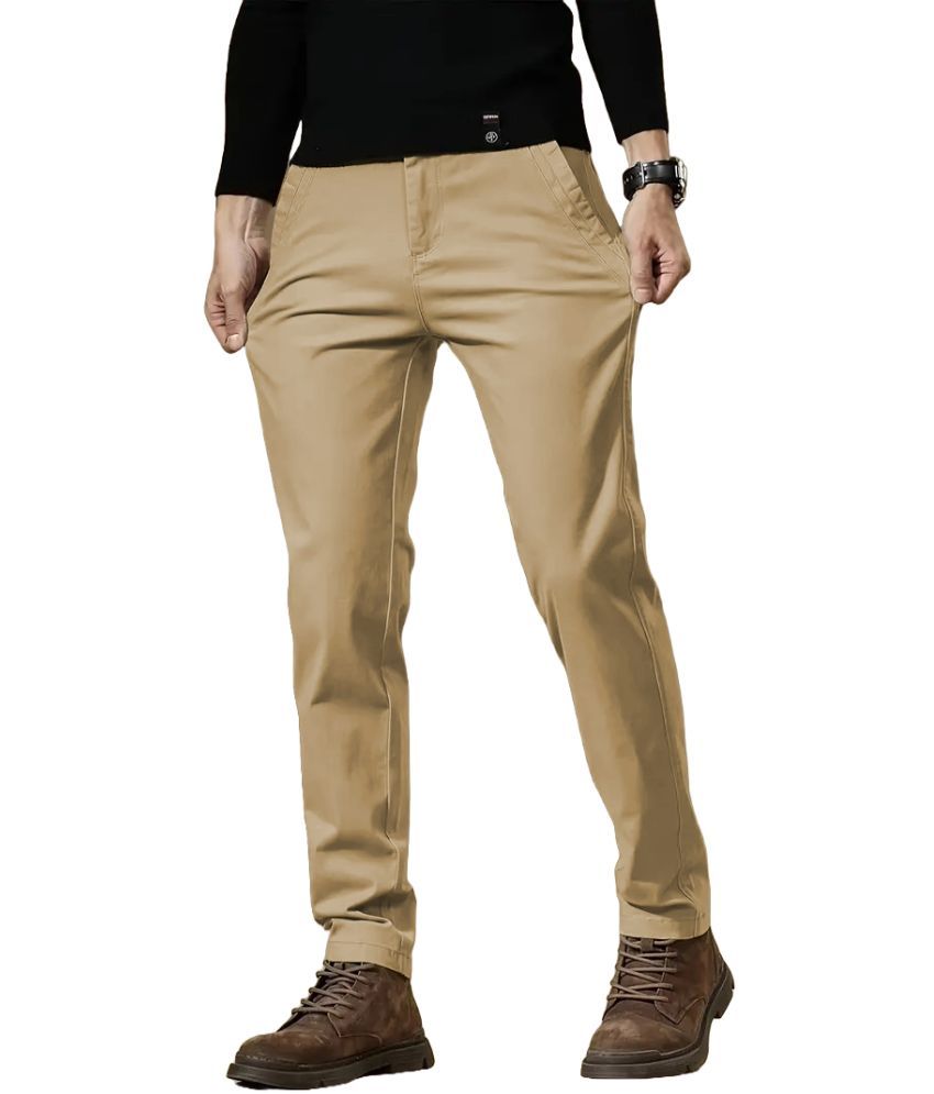     			Shelony Regular Flat Men's Chinos - Khaki ( Pack of 1 )