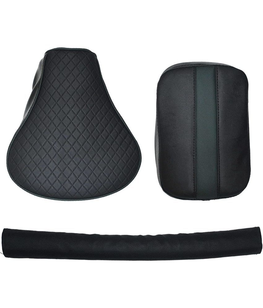     			Stylish Diamond Cut Design Seat Cover with Back Rest Foam Combo Set for Royal Enfield Classic 350/500cc (Deep-Green with Black) Single Bike Seat Cover For Royal Enfield Classic 350, Classic 500 ()