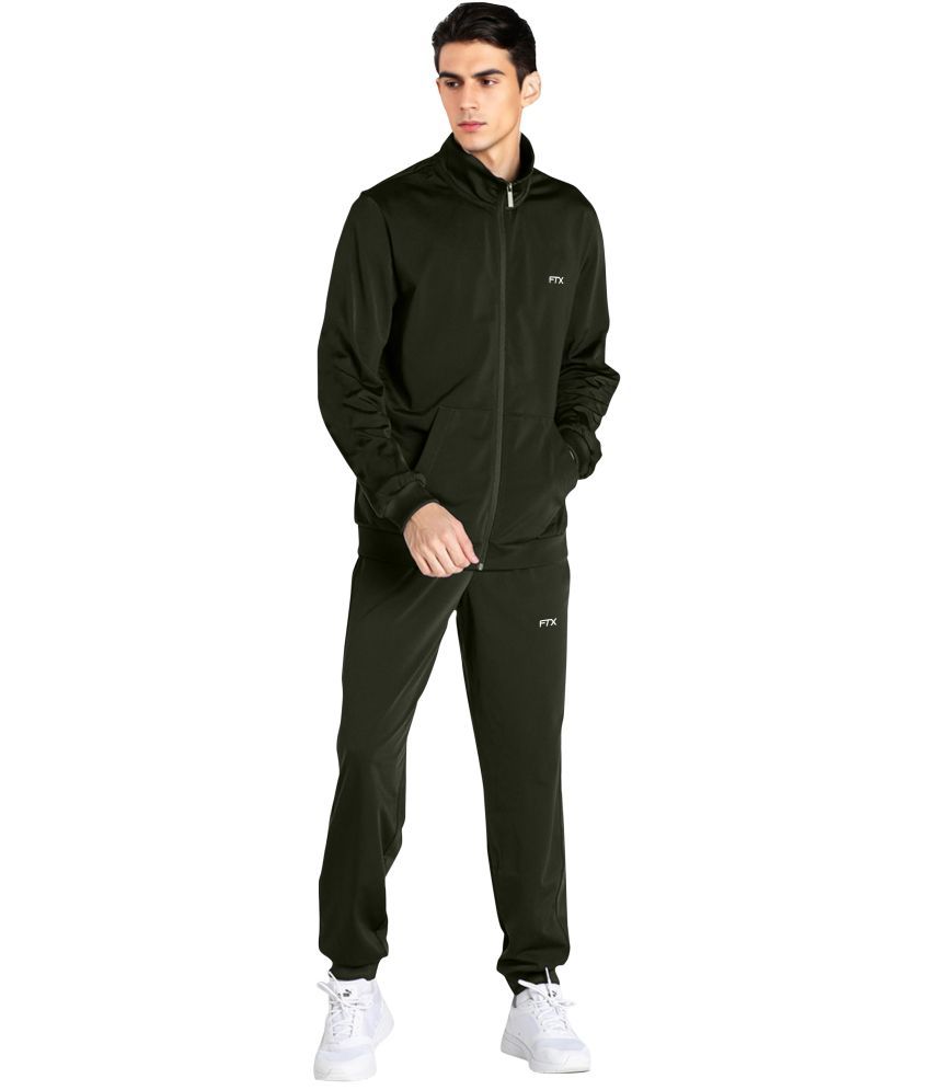     			FTX Olive Green Polyester Blend Regular Fit Men's Tracksuit ( Pack of 1 )