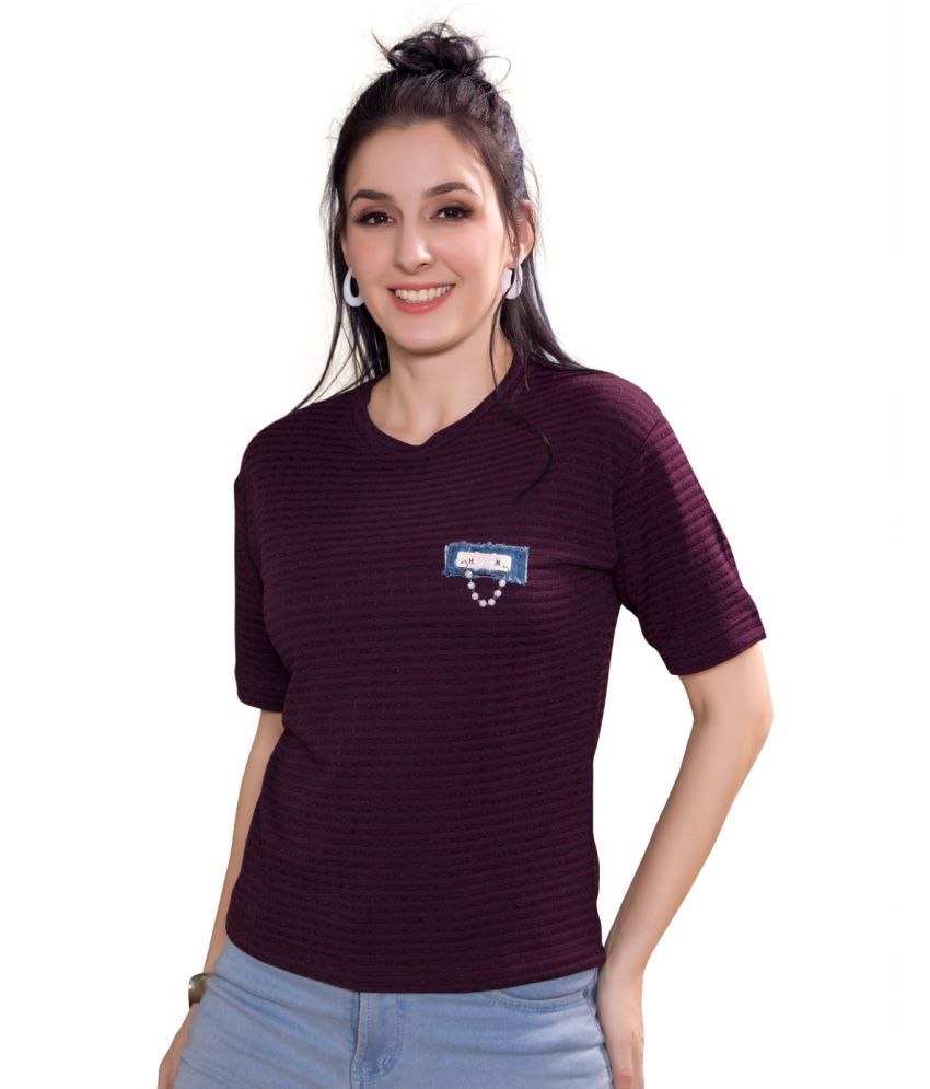     			Monisha Plus Maroon Cotton Blend Women's Regular Top ( Pack of 1 )