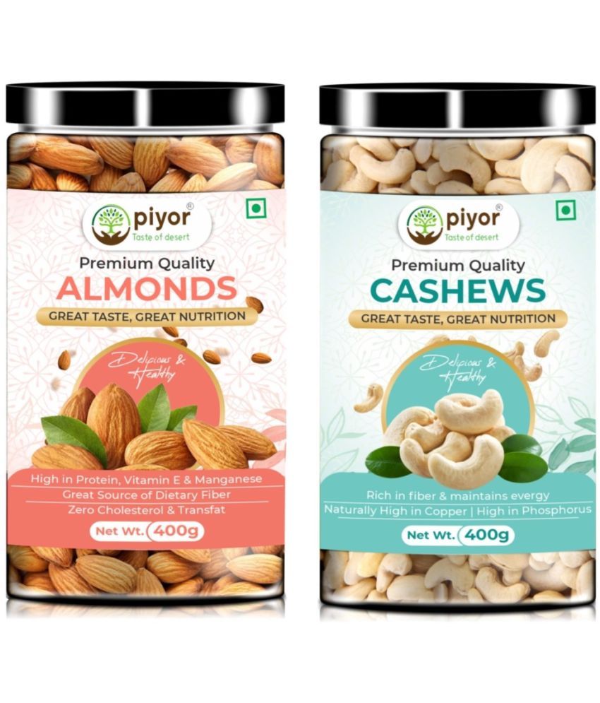     			Piyor Almond (Badam) & Cashews (Kaju) Combo 800g (400g Pack of 2)