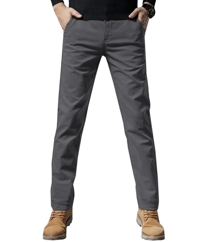     			Shelony Regular Flat Men's Chinos - Grey ( Pack of 1 )