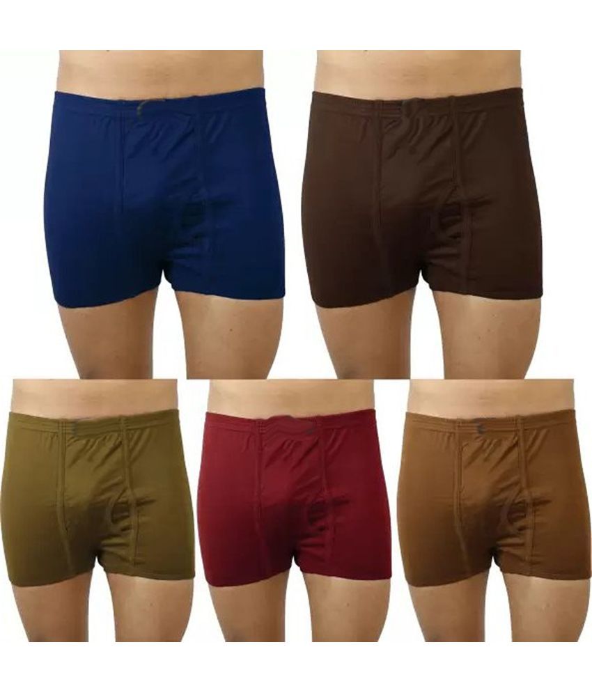     			CAVENDRES Pack of 5 Cotton Blend Trunks For Men's ( Multicolor )