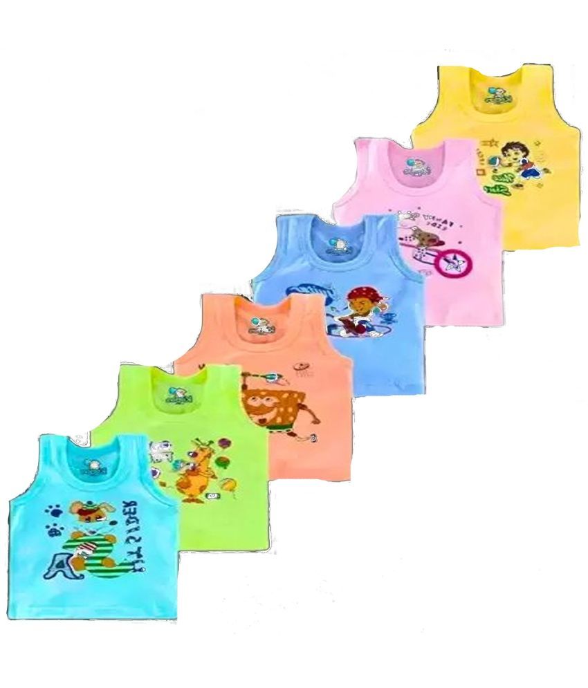     			CAVENDRES Pack of 6 Baby Boys Cotton Blend Vest ( Multicolor )