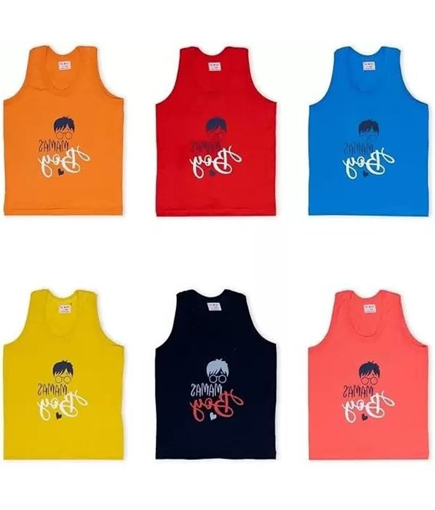     			CAVENDRES Pack of 6 Boys Cotton Blend Vest ( Multicolor )