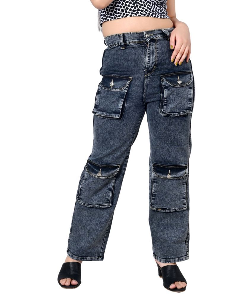     			MODERN HUTT Pack of 1 Denim Straight Women's Cargo Pants ( Black )