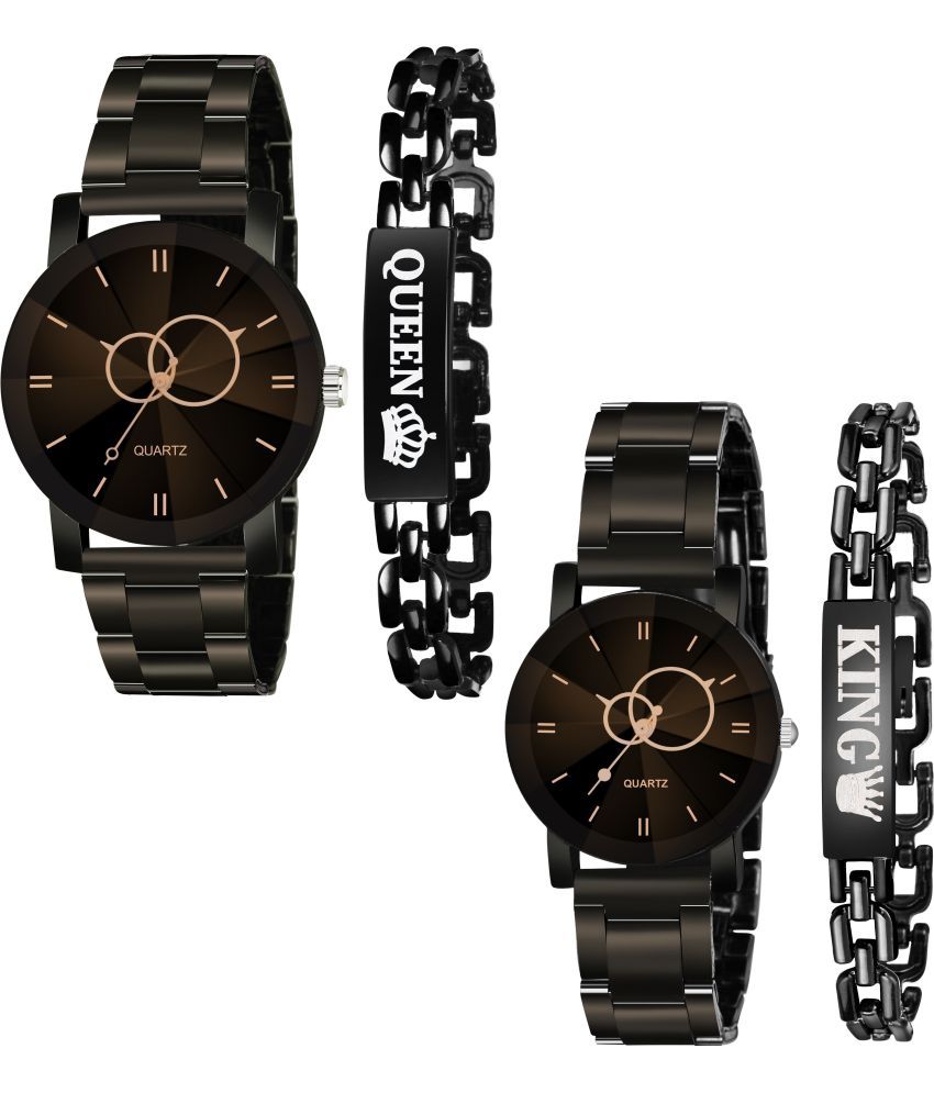     			MIVAAN Black Metal Analog Men's Watch