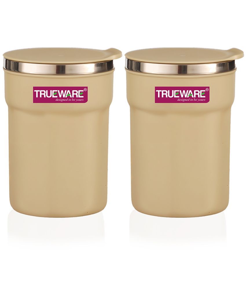     			Trueware ACE Small Plastic & Stainless Steel Coffee Mug 275 mL ( Pack of 2 )