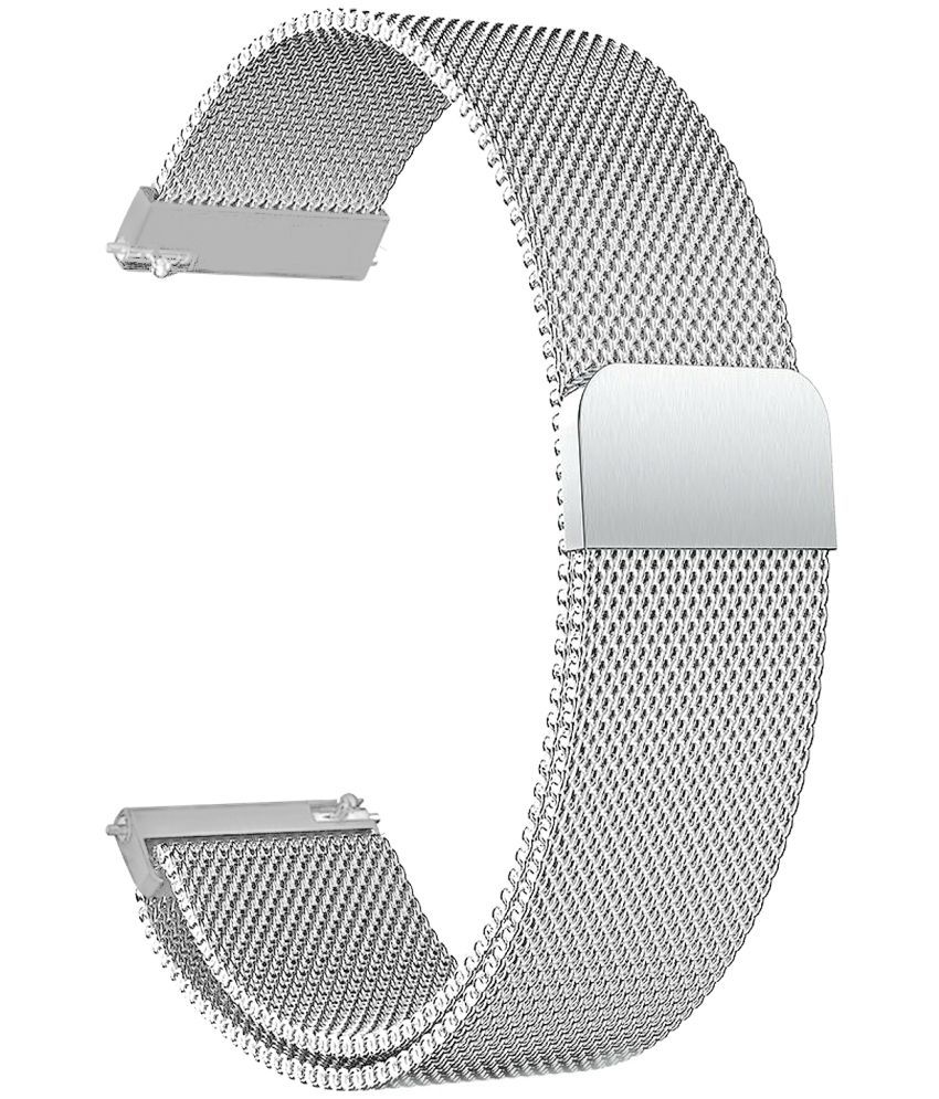     			ACM Watch Strap Magnetic 22mm compatible with Maxima Max Pro Active Smartwatch Luxury Metal Chain Band Silver