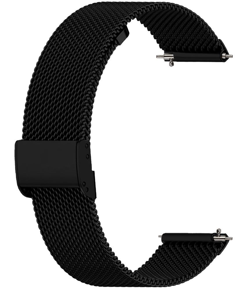     			ACM Watch Strap Steel Metal 22mm compatible with Maxima Max Pro Elegance Smartwatch Adjustable Belt Chain Band Black