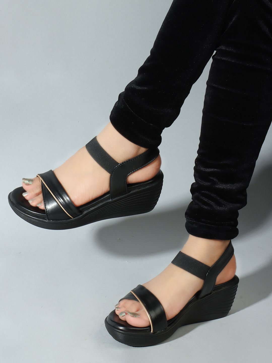     			COLO Black Women's Sandal Heels