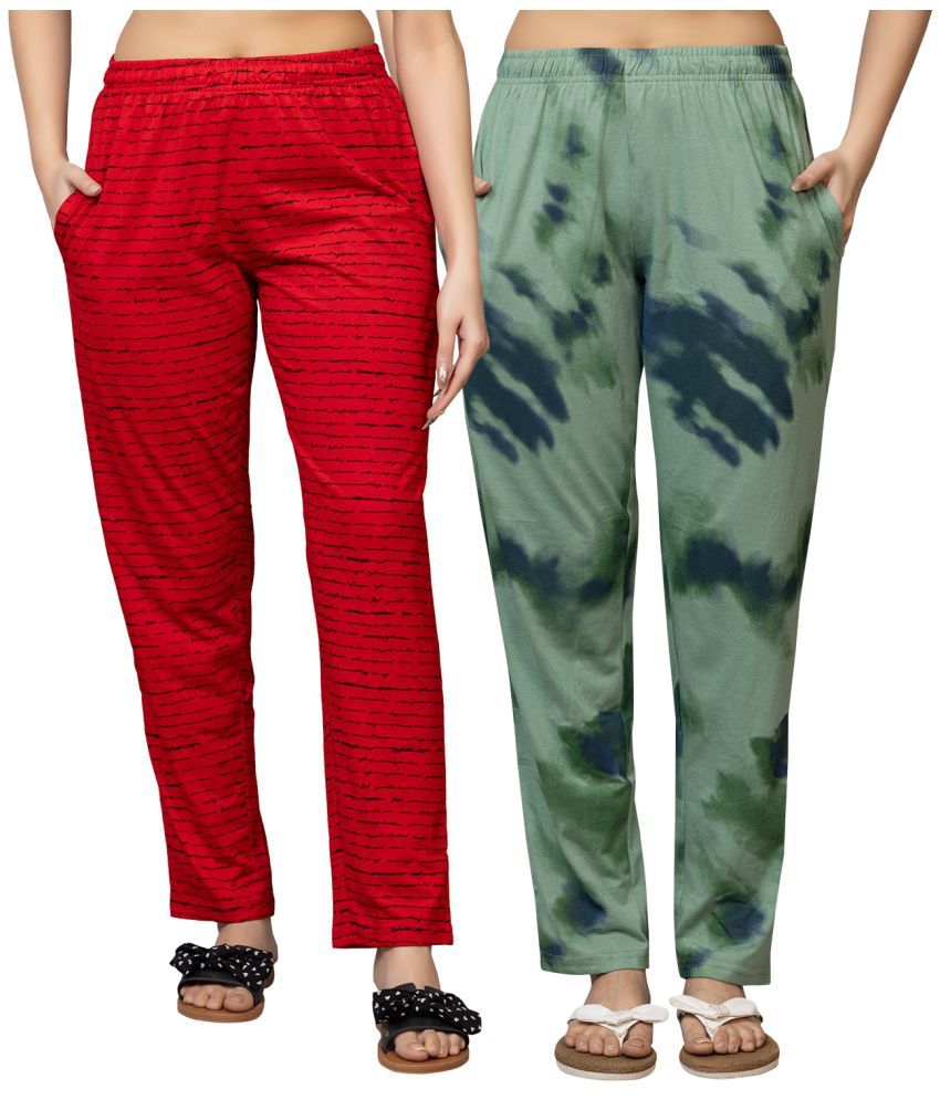     			PROBASIC Multicolor Cotton Blend Women's Nightwear Pajamas ( Pack of 2 )