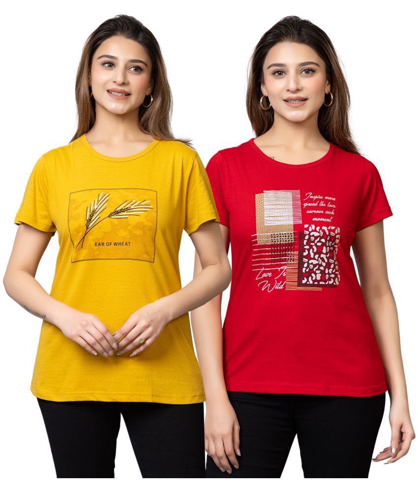     			PROBASIC Pack of 2 Cotton Blend Women's T-Shirt ( Multicolor )