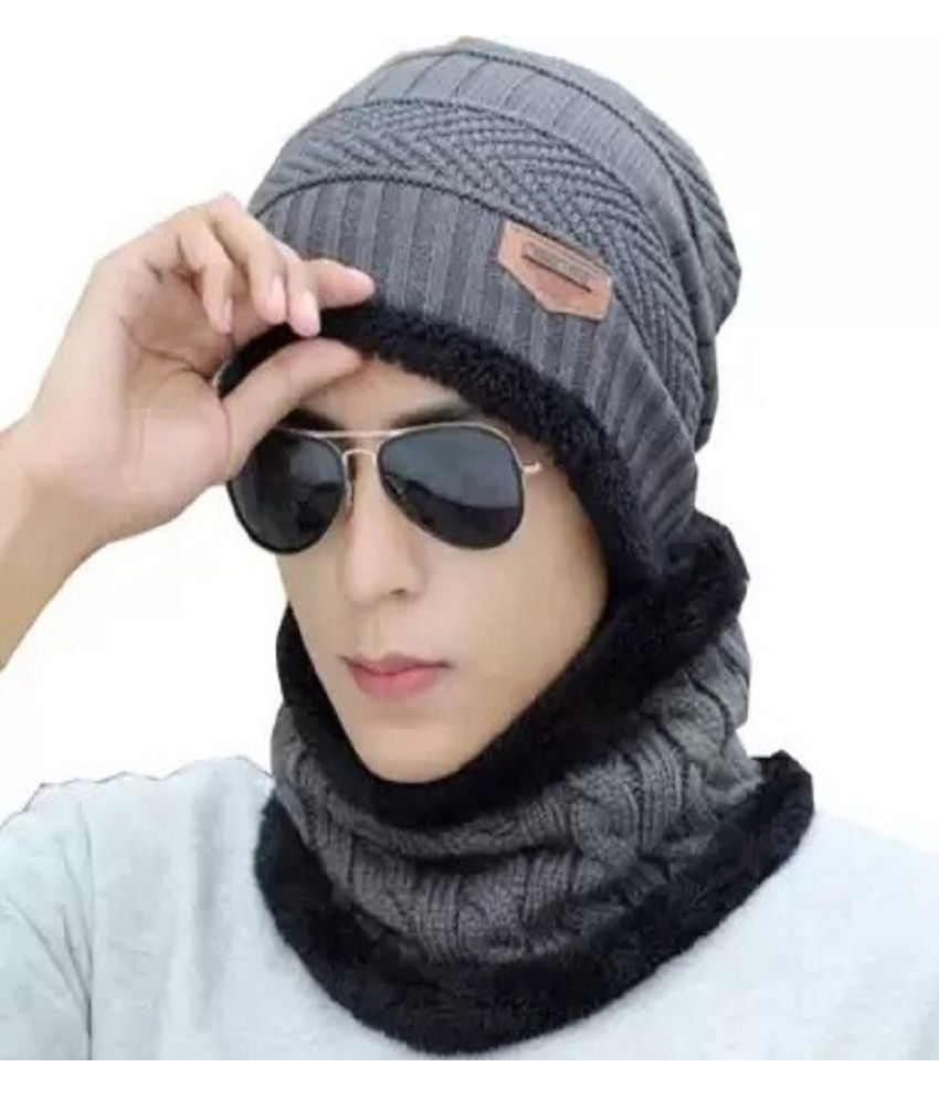     			Rozti Pack of 1 Woollen Men's Cap ( Grey )