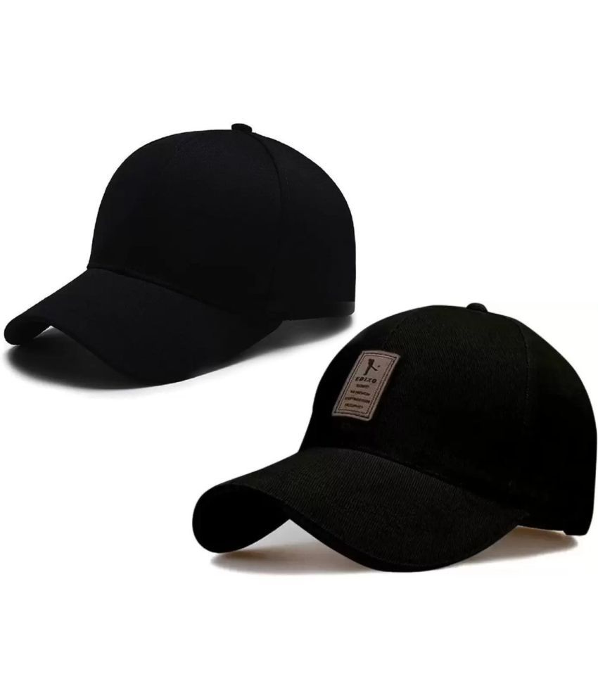     			Rozti Pack of 2 Cotton Blend Men's Cap ( Black )