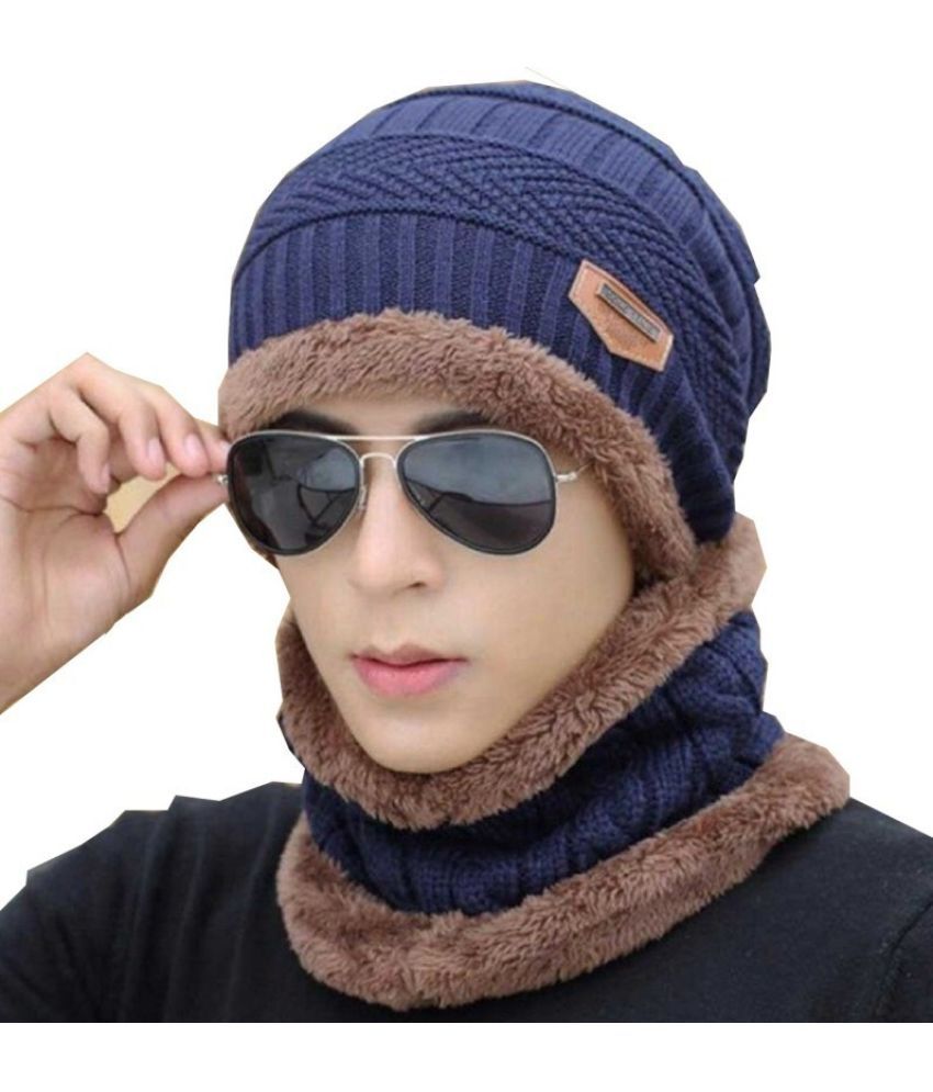     			Rozti Pack of 2 Woollen Men's Cap ( Navy )