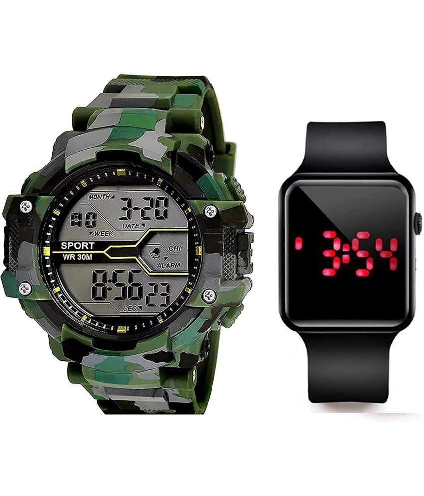     			Rozti Green Silicon Digital Men's Watch