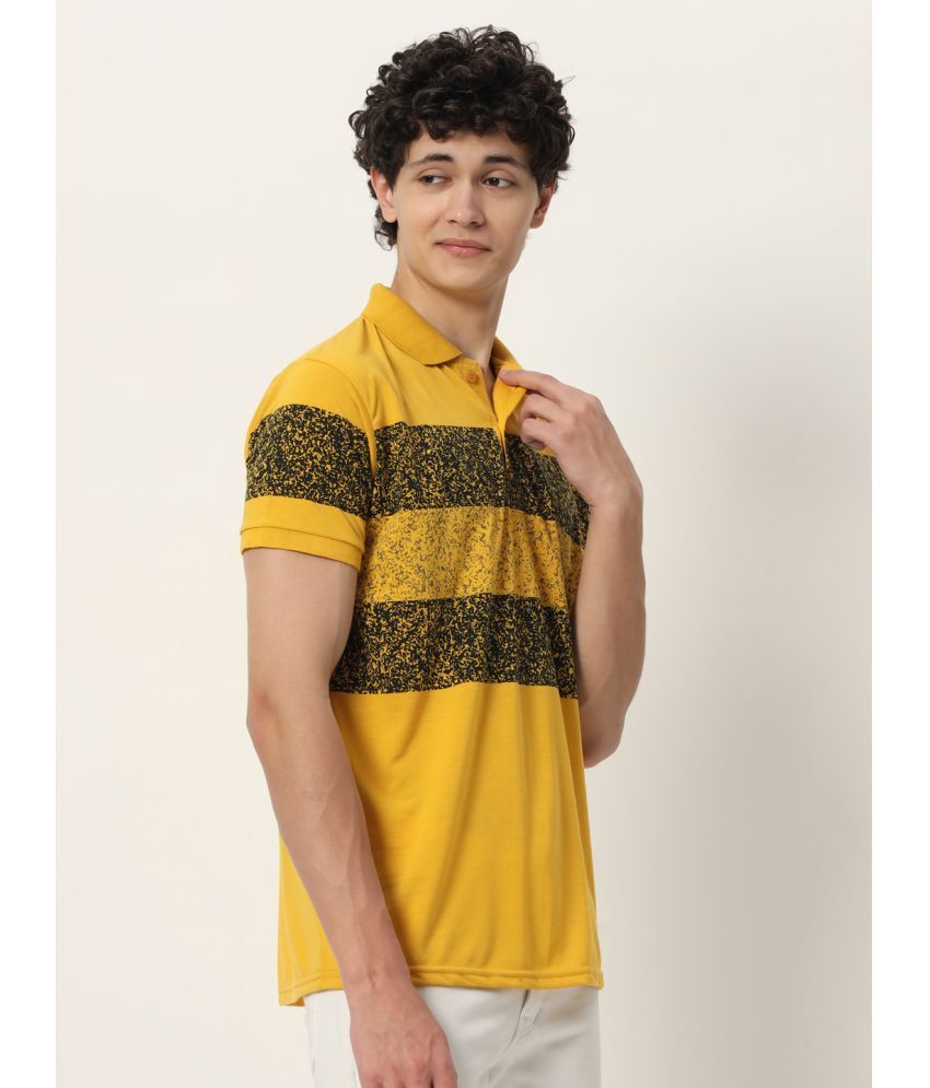     			STYLE ACCORD Pack of 1 Cotton Blend Regular Fit Printed Half Sleeves Men's Polo T Shirt ( Mustard )