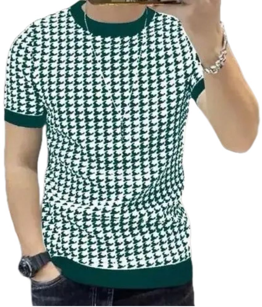     			Volex Polyester Regular Fit Printed Half Sleeves Men's Round T-Shirt - Green ( Pack of 1 )