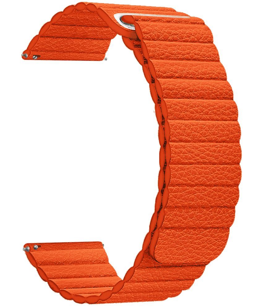     			ACM Watch Strap Magnetic Leather 22mm compatible with Urban Elite Smartwatch Luxury Band Orange