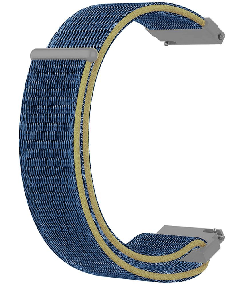     			ACM Watch Strap Nylon Soft 22mm compatible with Pebble Alive Smartwatch Sports Band Blue