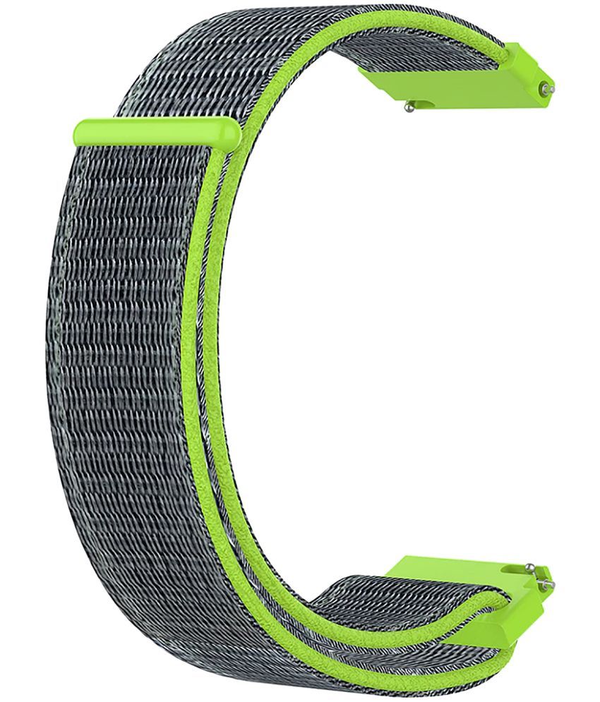     			ACM Watch Strap Nylon Soft 22mm compatible with Pebble Core Smartwatch Sports Band Neon Green