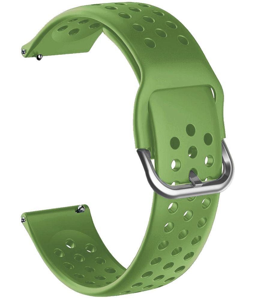     			ACM Watch Strap Silicone Belt 22mm compatible with Fire-Boltt Talk Alpha Bsw205 Smartwatch Breatheable Dot Band Green