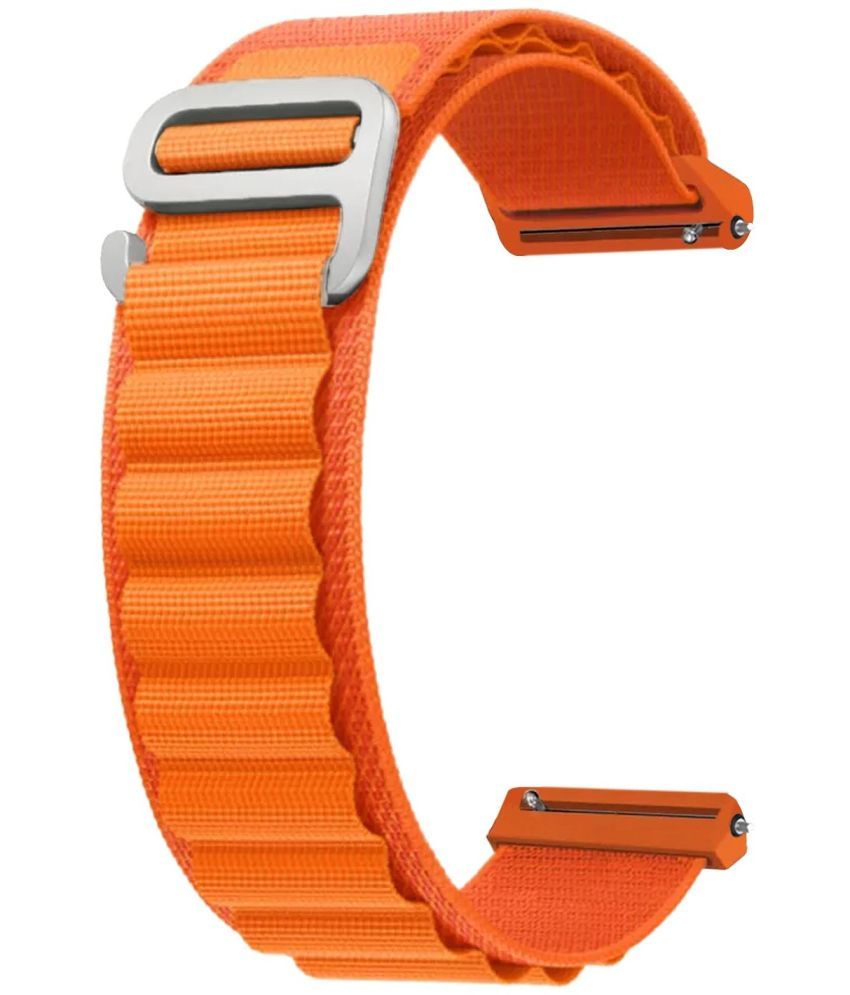     			ACM Watch Strap Nylon 22mm compatible with Zebronics Unbeatable 2 Zeb Fit5 Smartwatch Sports Hook Band Orange