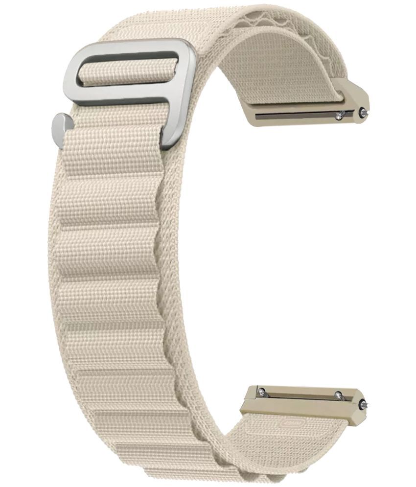     			ACM Watch Strap Nylon 22mm compatible with Fire-Boltt Strike Bsw141 Bsw214 Smartwatch Sports Hook Band White