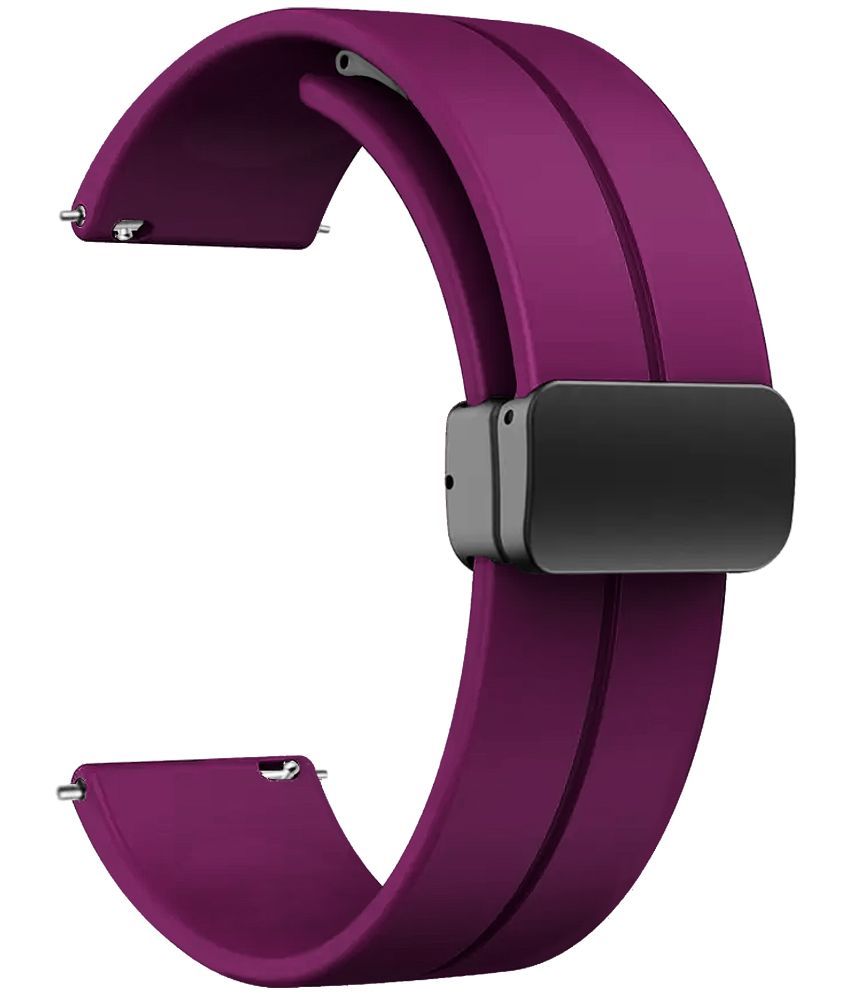     			ACM Watch Strap Silicone Belt Magnetic Clasp 22mm compatible with Pebble Vast Smartwatch Sports Hook Band Purple