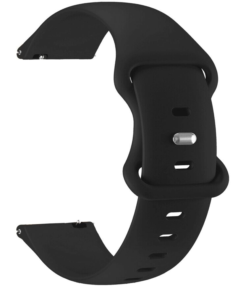     			ACM Watch Strap Silicone Belt 22mm compatible with Fire-Boltt Diamond Bsw117 Smartwatch Sports Dual Closure Band Black